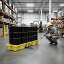 Premium Inline Spill Pallet for 4 Drums - UV Stabilised Polyethylene, 250 Litre Sump Capacity, Low Profile Design | COSHH | UK
