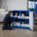 Steel Chemical Storage Cabinet 1200mm for Water-Polluting Liquids, with Spill Pallet and Security Lock, Ideal for Safe Hazardous Substance Storage