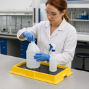 Chemical Resistant Lab Tray with Removable Grid for Laboratory Use