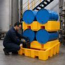 Polyethylene Drum Racking System with Dispensing Area for Safe Liquid Storage
