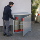 Hot Dip Galvanized Steel Gas Cylinder Cabinet for 2 x 11 kg Cylinders, 1-Wing Door, for Outdoor Use