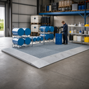 Galvanised Steel Spillage Decking with Grid, 2000 x 1000 x 123mm, 450kg Wheel Load, 230 Litre Containment, for Safe Liquid Storage