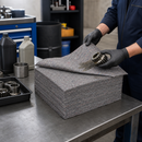 Heavy-Duty Recycled Fibre Absorbent Mats, 50 x 50 cm, High Absorption Capacity, 50 Pieces
