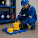 Powder Coated Steel Spill Tray for Small Containers, 30 Litre Capacity, 987 x 600 x 75 mm, for Safe Hazardous Material Storage