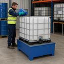 2mm Galvanised Steel Spill Pallet for 1 x 1000 Litre IBC, 1120 Litre Containment, with Removable Grid, for Safe Storage of Hazardous Materials