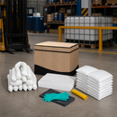Polyethylene Oil Absorbent Refill Kit for Emergency Spill Kits, 67 Litre Capacity, Includes Mats, Socks, Cushions, Gloves & Disposal Bags (Pack of 1)