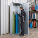 Steel Gas Cylinder Cabinet for 2 x 50 Litre Cylinders, 1-Wing Door, Hot Dip Galvanised, for Outdoor Storage