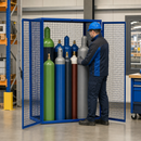 Steel Gas Cylinder Cabinet for 8 x 11 kg or 6 x 33 kg Cylinders, 2-Wing Door, Powder Coated, for Outdoor Use