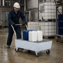 Mobile Steel Spill Pallet for Safe Transport of Hazardous Materials
