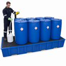 Polyethylene Spill Pallet for 10 x 205 Litre Drums, 580 Litre Containment, with Grid, for Hazardous Substance Storage