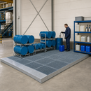 Galvanised Steel Spillage Decking with Grid, 2500 x 500 x 123mm, 450kg Wheel Load, for Flammable Liquid Storage