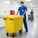 Premium 770 Litre Clinical Waste Bin with 4 Wheels - Heavy Duty HDPE Construction for Secure Waste Management | Polyethylene | COSHH | UK