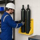 Wall Mounted Gas Cylinder Stand for Safe Storage (Holds 2 Cylinders)