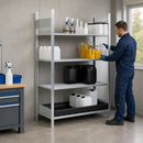 Polyethylene Galvanised Small Container Rack with PE Spill Tray, 1360 x 637 x 2000 mm, for Safe Chemical Storage (Basic Unit)