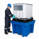 Polyethylene Spill Pallet for 1 x 1000 Litre IBC, 1100 Litre Containment, 2000 kg Load Capacity, Forklift Accessible, for Chemical Storage