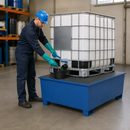 2mm Galvanised Steel Spill Pallet for 1 x 1000 Litre IBC, 1120 Litre Containment, with Removable Grid, for Safe Storage of Hazardous Materials