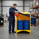 Professional Heavy Duty 2 Drum Hardcover Spill Pallet with Lockable Roller Shutter for Secure Oil and Chemical Storage | COSHH | UK