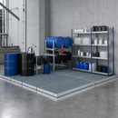 Galvanised Steel Spillage Decking with Grid, 1362 x 1362 x 78mm, 450kg Wheel Load, 132 Litre Containment, for Safe Storage of Flammable Liquids