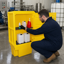 Poly Storage Cabinet with Lockable Doors for Safe Container Storage