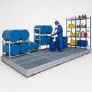 Galvanised Steel Spillage Decking with Grid, 1000 x 1000 x 123mm, 2000kg Wheel Load, for Safe Liquid Storage