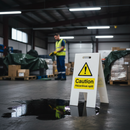 Premium Caution Hazardous Spill A-Frame Sign - Durable, Lightweight, Waterproof, Foldable, Double-Sided for Safety Awareness | UK