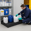 Polyethylene Spill Tray for Small Containers, 135 L Capacity, 1168 x 784 x 180 mm, for Chemical Storage