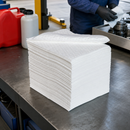 Heavy-Duty Polypropylene Oil Absorbent Mats, 500 x 400 mm, 124 L Capacity, 100 Pieces (Pack)