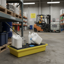 Drip Tray 31 Litre 805mm x 405mm x 170mm Yellow with Black Grid for Small Container Spill Containment