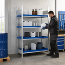 Steel Hazmat Small Container Rack with 4 Spill Trays, 1312 x 637 x 2000 mm, for Safe Liquid Storage