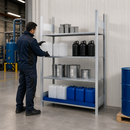 Steel Hazmat Small Container Rack with 3 Adjustable Grids, 2000mm Height, for Flammable Liquids Storage (Extension Unit)