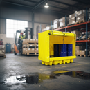 Covered Spill Pallet 3000kg 2560 x 1350 x 2140mm Yellow for Outdoor Drum Storage