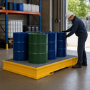 Steel Spill Pallet for 8 x 205 Litre Drums, 425 Litre Containment, with Removable Galvanised Grid, for Safe Storage of Flammable Liquids