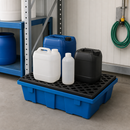 Polyethylene Spill Tray for Small Containers, 69 Litre Containment, with Grid, for Safe Storage of Hazardous Liquids
