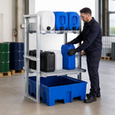 Polyethylene Spill Pallet Shelving for 3 x 20L, 3 x 30L or 2 x 60L Canisters, 240L Containment, 870kg Capacity, for Hazardous Material Storage (Flat Pack)