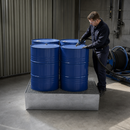 Steel Spill Pallet for 4 Drums with Galvanised Grid for Safe Storage