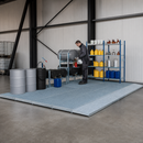 Galvanised Steel Spillage Decking with Grid, 1862 x 1362 x 78 mm, 181 L Containment, 450 kg Wheel Load, for Safe Storage of Flammable Liquids