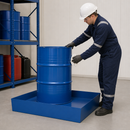 Steel Spill Pallet for 1 x 205 Litre Drum, 265 Litre Containment, Powder Coated Blue, for Safe Storage of Flammable Liquids