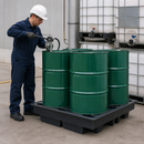 Recycled 4 Drum Spill Pallet for Safe Chemical Storage