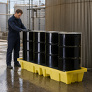 4 Drum Inline Spill Pallet with 250L Sump Capacity for Outdoor Storage