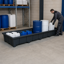 Polyethylene Spill Pallet for Shelves 3300mm, 1000L Containment, 3280 x 1315 x 490mm, for Hazardous Chemical Storage