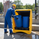 Four Drum Hardcover Spill Pallet for Outdoor Use