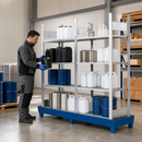 Steel Hazmat Small Container Rack with 4 Adjustable Grids, 280 Litre Capacity, 2470 x 816 x 2100 mm, for Safe Storage of Flammable Liquids