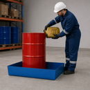 Steel Spill Pallet for 1 x 200 Litre Drum, 235 Litre Containment, Flat Design, for Flammable Liquid Storage