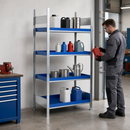 Steel Hazmat Small Container Rack with 4 Spill Trays, 1060 x 637 x 2000 mm, for Safe Liquid Storage (Flat Packed)