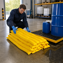 Polypropylene Chemical Absorbent Socks, 1.2m Length, 53L Absorption Capacity (Pack of 20)