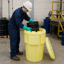 110 Gallon Poly-Overpack Salvage Drum for Safe Hazardous Waste Storage