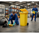 Professional Chemical Spill Kit - 125 Litre Capacity for Aggressive and Hazardous Spills with Mobile Wheeled Bin | BS 7959 | UK