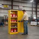 Flammable Liquids Storage Cabinet 170 Litre 1092mm x 457mm x 1651mm Yellow for Safe Chemical Storage