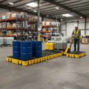 Premium Heavy Duty Work Floor for 8 Drums - Chemical Resistant, Removable Grid, 2440mm x 1250mm x 166mm Dimensions | COSHH | UK