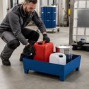 Powder Coated Steel Spill Tray for Small Containers, 65 Litre Containment, 400 kg Load Capacity, 785 x 635 x 278 mm, for Safe Storage of Flammable Liquids